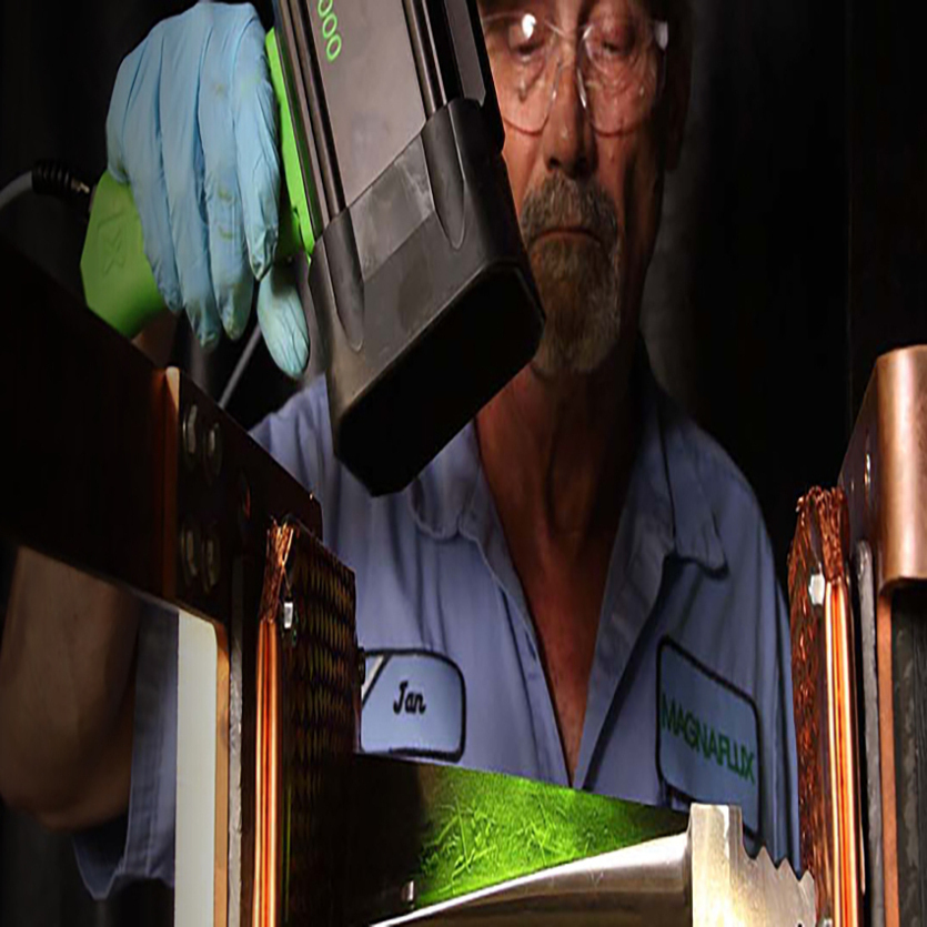 Man using UV scanner